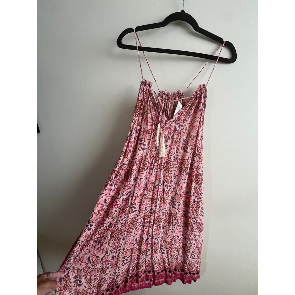 Natalie Martin Maggie Floral Tassel Tie Mini Dress XS Boho Ruffle Vintage Print